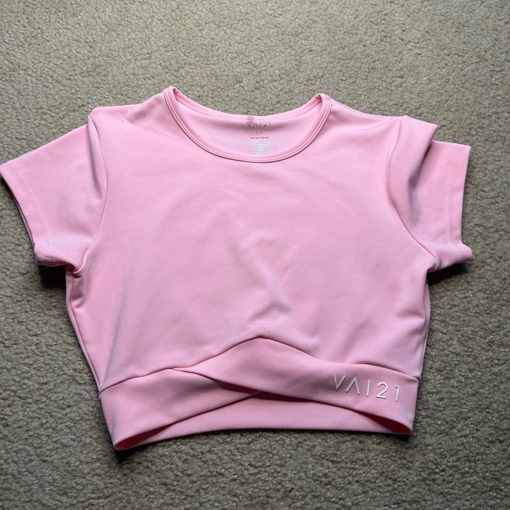 VAI21 Pink Active Crop Top Medium - Picture 1 of 7